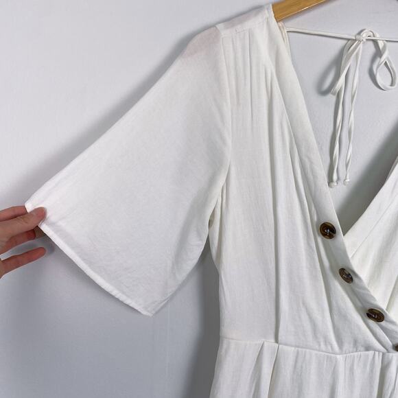 Trixxi Surplice Romper White Small - Picture 2 of 6